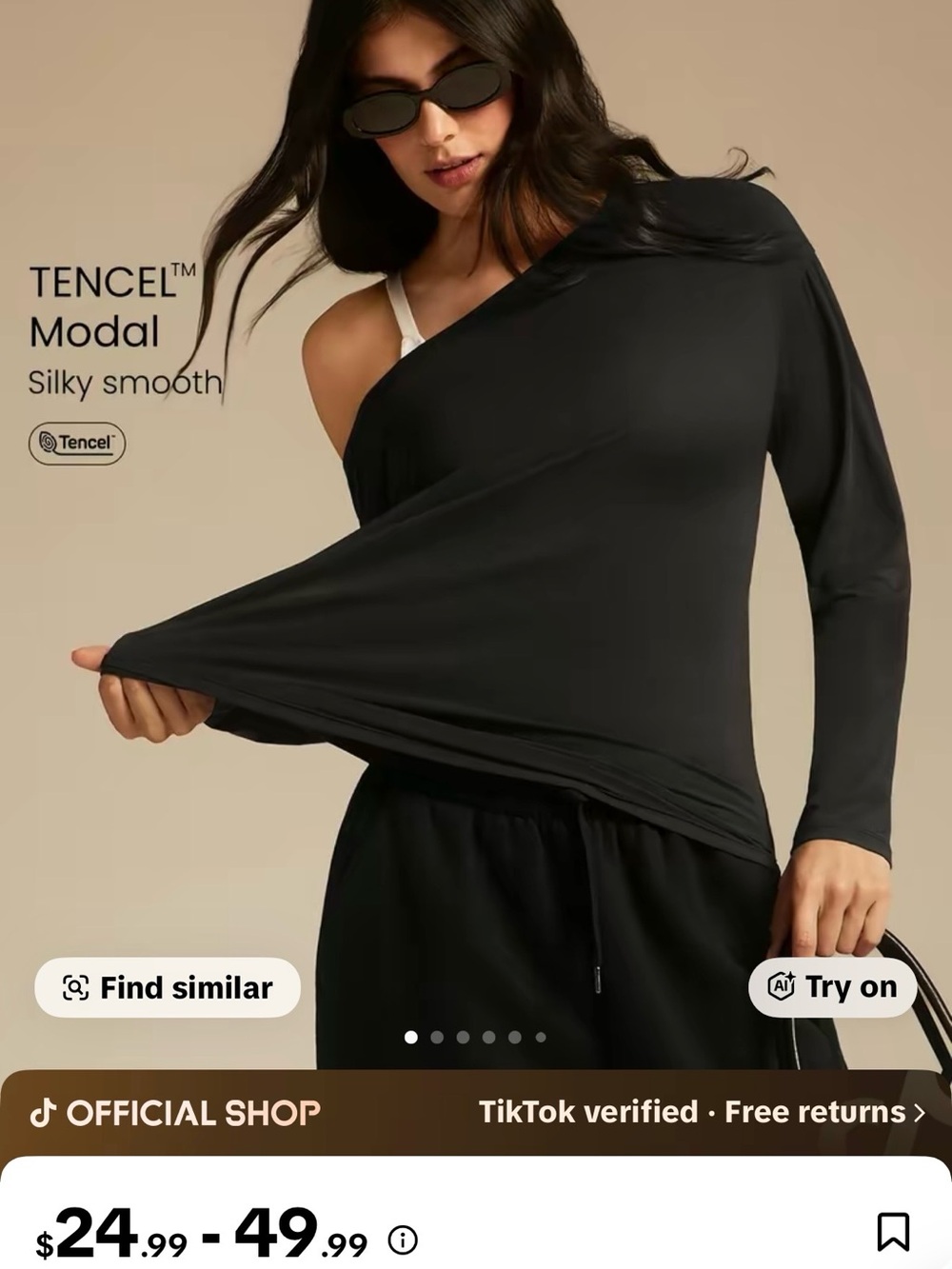 Glomode Black Off the shoulder Active Top